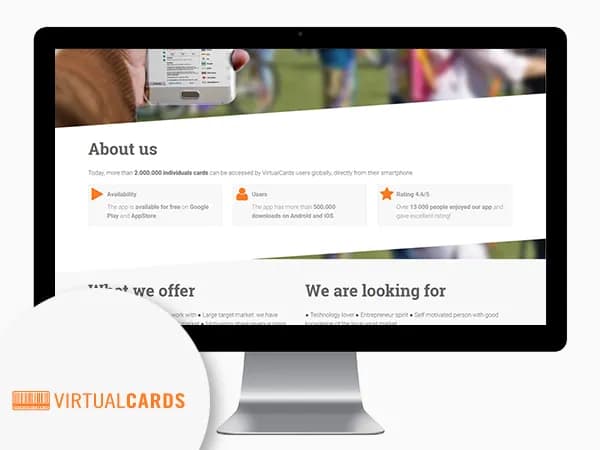 VirtualCards — landing page business — Design UI / UX, Dezvoltare, Landing page, B2B · by Level UI