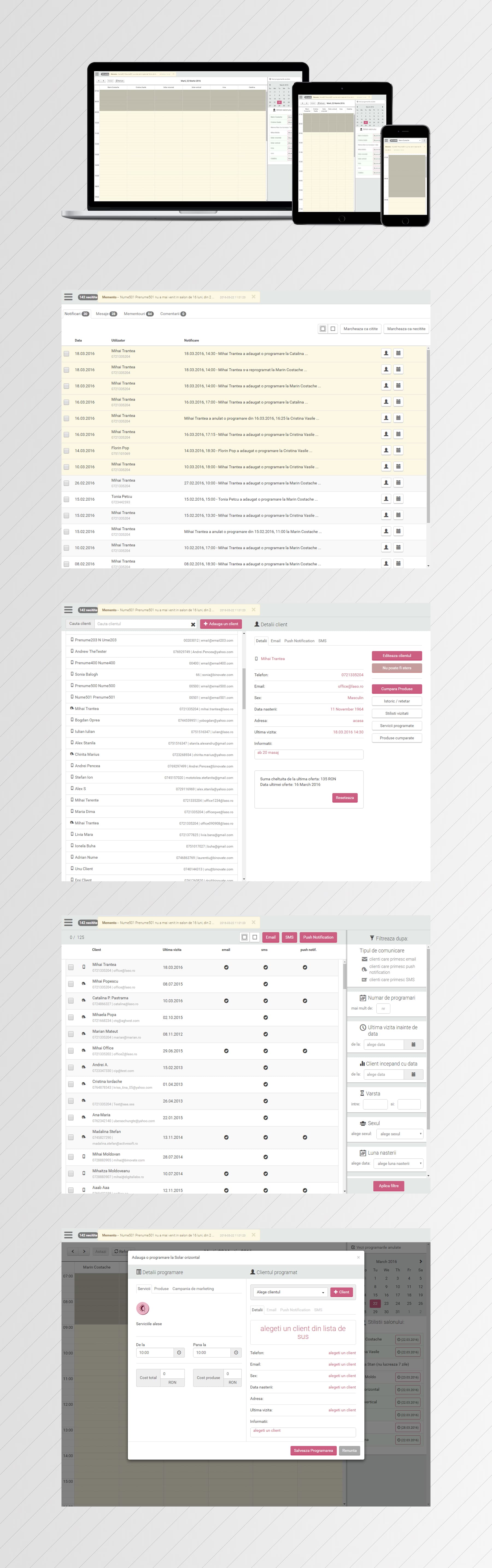 Laso.ro Admin Section — Design UI/UX & Dezvoltare Frontend project by Level UI for Active Soft