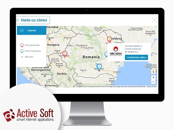 Căutare cu API-ul Maps — Design UI / UX, Dezvoltare, Maps API, Sănătate, JavaScript · by Level UI