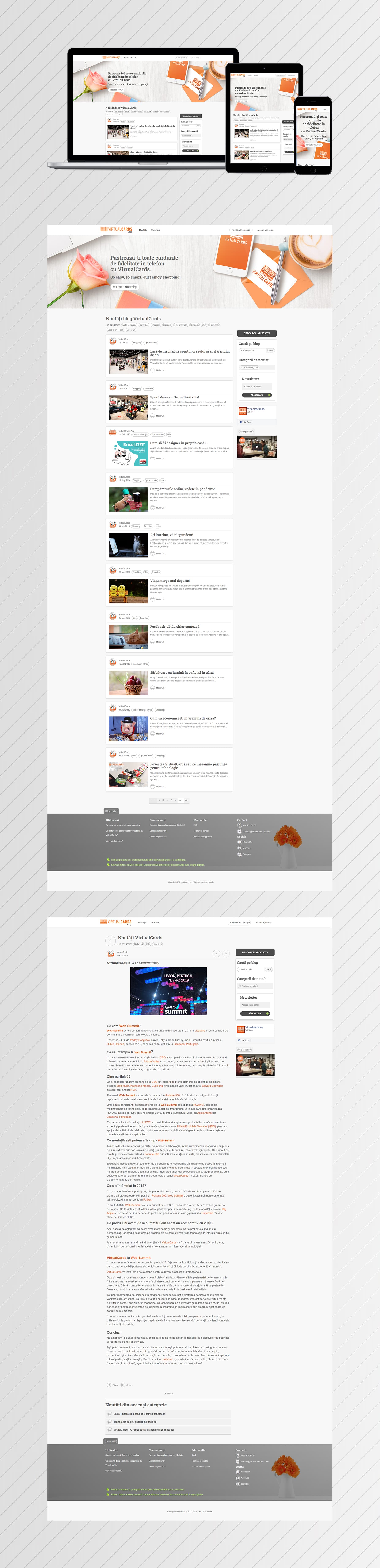 VirtualCards Blog & News — Design UI/UX & Dezvoltare Frontend project by Level UI for VirtualCards