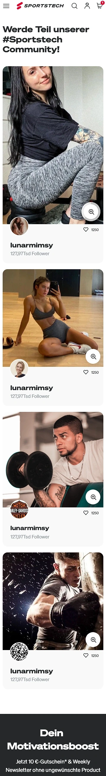 Feed de comunitate Instagram — Sportstech · by Level UI