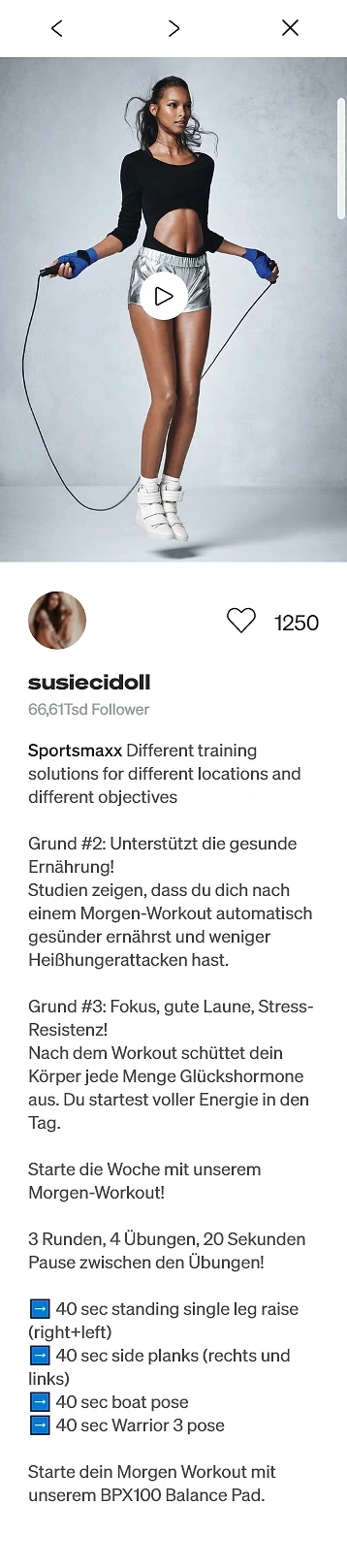 Feed de comunitate Instagram — Sportstech · by Level UI